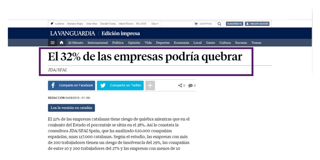 El 32% de las empresas podrían quebrar