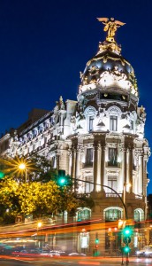 Gran Via in Madrid, Spain, Europe.