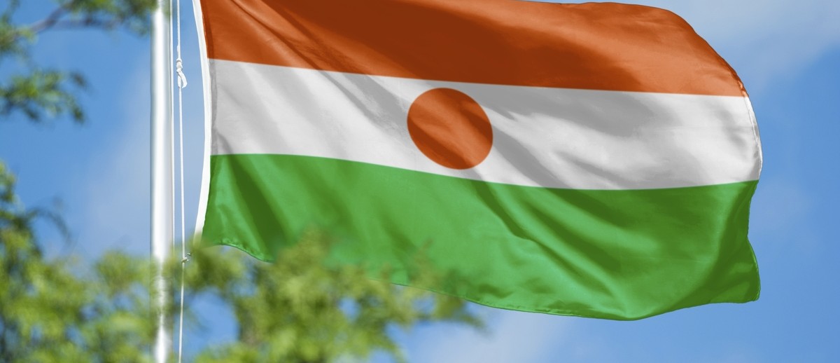 Niger flag, blue sky design